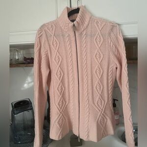 Ralph Lauren sweater cardigan Pink Full Zip Cable Knit